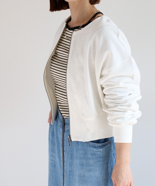 cepo（セポ）の「ミニ裏毛ダブルジップスウェットカーディガン（スウェット・レディース・イエロー/ブラック/オフホワイト・M）」の14枚目の写真