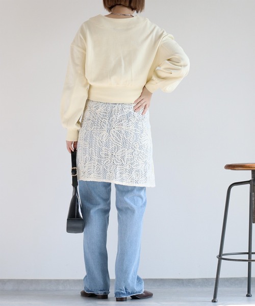 cepo（セポ）の「ミニ裏毛ダブルジップスウェットカーディガン（スウェット・レディース・イエロー/ブラック/オフホワイト・M）」の6枚目の写真