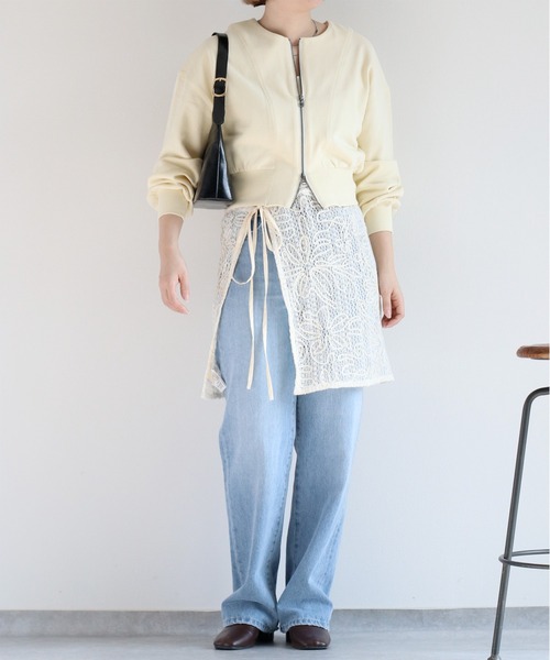 cepo（セポ）の「ミニ裏毛ダブルジップスウェットカーディガン（スウェット・レディース・イエロー/ブラック/オフホワイト・M）」の8枚目の写真