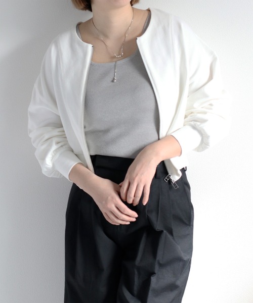 cepo（セポ）の「ミニ裏毛ダブルジップスウェットカーディガン（スウェット・レディース・イエロー/ブラック/オフホワイト・M）」の10枚目の写真