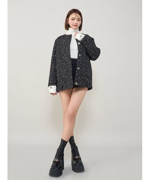 セール】カフスデザインオーバーツイードジャケット（その他アウター