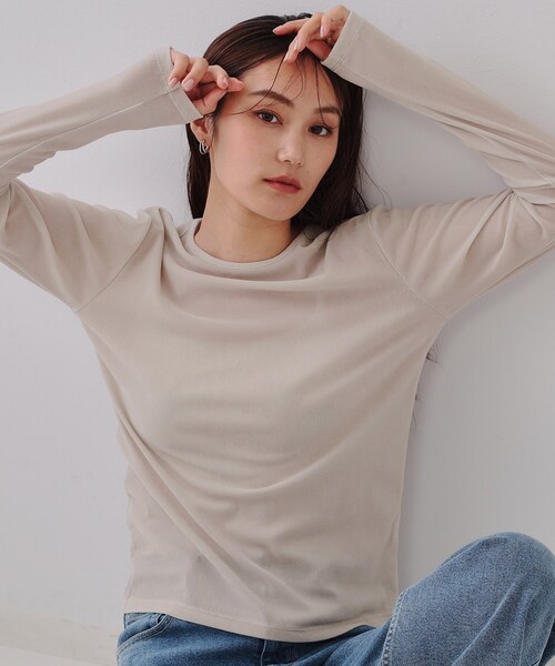 セール】シアーベロアトップス【洗濯機洗い可】（Tシャツ/カットソー