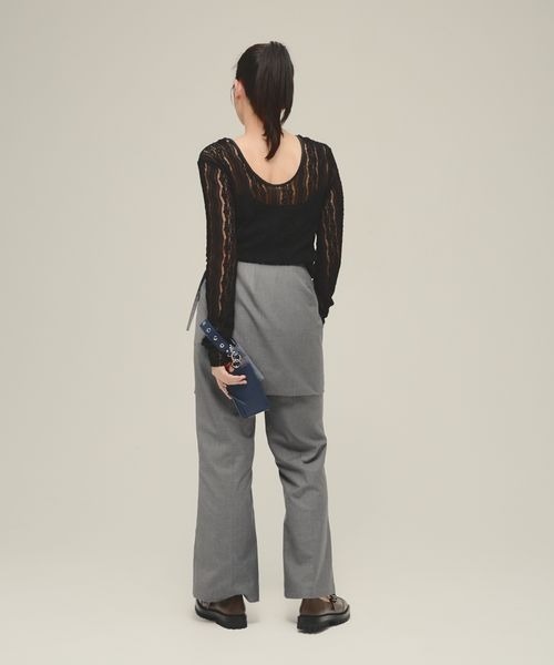 eL(エル)の「【eL】Lace Fit Pullover LS/287472(Tシャツ/カットソー・レディース・ホワイト/ブラック/ネイビー・FREE)」の6枚目の写真