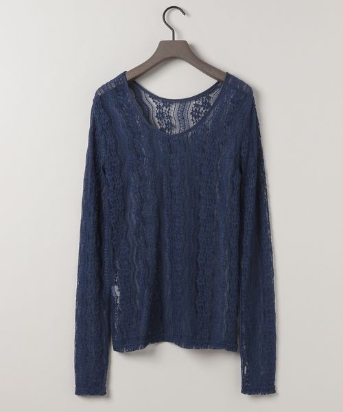 eL(エル)の「【eL】Lace Fit Pullover LS/287472(Tシャツ/カットソー・レディース・ホワイト/ブラック/ネイビー・FREE)」の13枚目の写真
