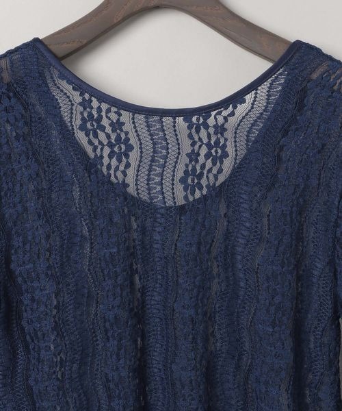 eL(エル)の「【eL】Lace Fit Pullover LS/287472(Tシャツ/カットソー・レディース・ホワイト/ブラック/ネイビー・FREE)」の14枚目の写真