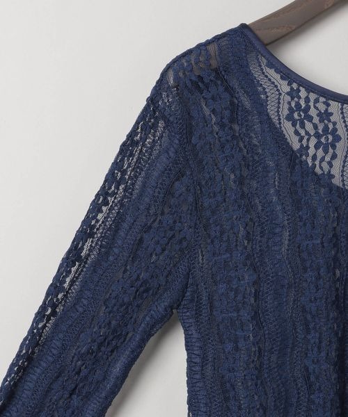eL(エル)の「【eL】Lace Fit Pullover LS/287472(Tシャツ/カットソー・レディース・ホワイト/ブラック/ネイビー・FREE)」の15枚目の写真