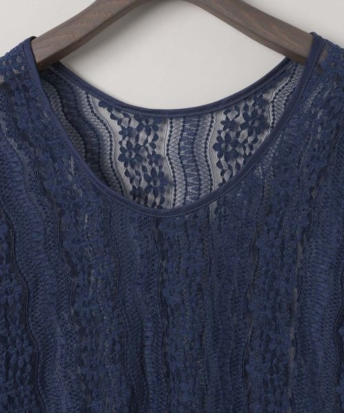 eL(エル)の「【eL】Lace Fit Pullover LS/287472(Tシャツ/カットソー・レディース・ホワイト/ブラック/ネイビー・FREE)」の18枚目の写真