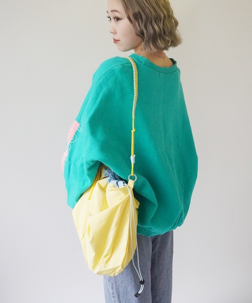 Port（ポート）の「【 Port / ポート 】 ロープ編み込み マルチ 巾着 ショルダーバッグ #（ショルダーバッグ・レディース・カーキ/イエロー/パープル・FREE）」の9枚目の写真