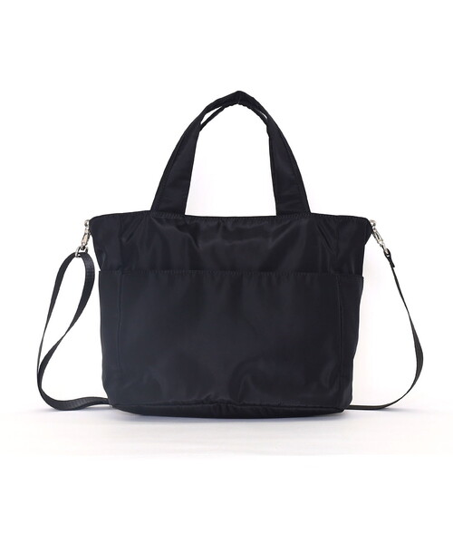 COOCO（クーコ）の「内装仕切り2ＷＡＹトートバッグ／Ａ４対応（ショルダーバッグ・レディース・ブラック/グレー・FREE）」の3枚目の写真