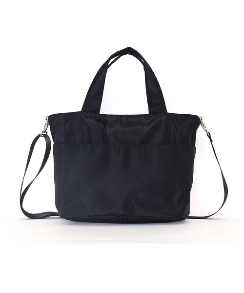 COOCO（クーコ）の「内装仕切り2ＷＡＹトートバッグ／Ａ４対応（ショルダーバッグ・レディース・ブラック/グレー・FREE）」の5枚目の写真