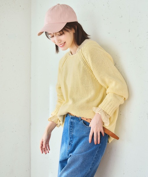 studio CLIP（スタディオクリップ）の「3ゲージリリヤーンプルオーバー（ニット/セーター・レディース・ネイビー/ラベンダー/ライトグレー/イエロー・FREE）」の6枚目の写真