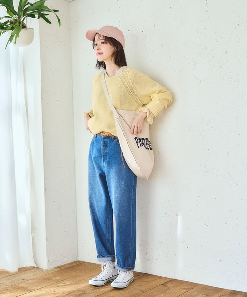 studio CLIP（スタディオクリップ）の「3ゲージリリヤーンプルオーバー（ニット/セーター・レディース・ネイビー/ラベンダー/ライトグレー/イエロー・FREE）」の10枚目の写真