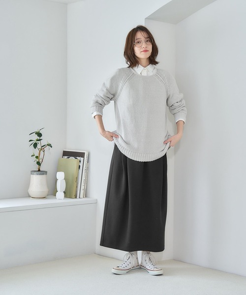 studio CLIP（スタディオクリップ）の「3ゲージリリヤーンプルオーバー（ニット/セーター・レディース・ネイビー/ラベンダー/ライトグレー/イエロー・FREE）」の17枚目の写真