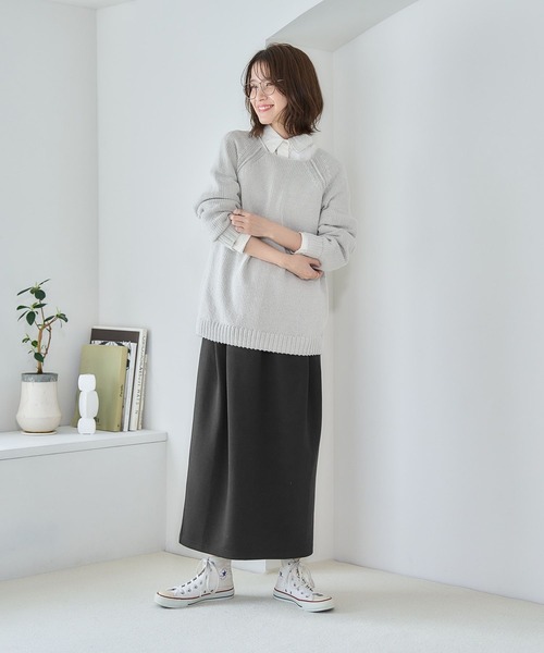 studio CLIP（スタディオクリップ）の「3ゲージリリヤーンプルオーバー（ニット/セーター・レディース・ネイビー/ラベンダー/ライトグレー/イエロー・FREE）」の18枚目の写真