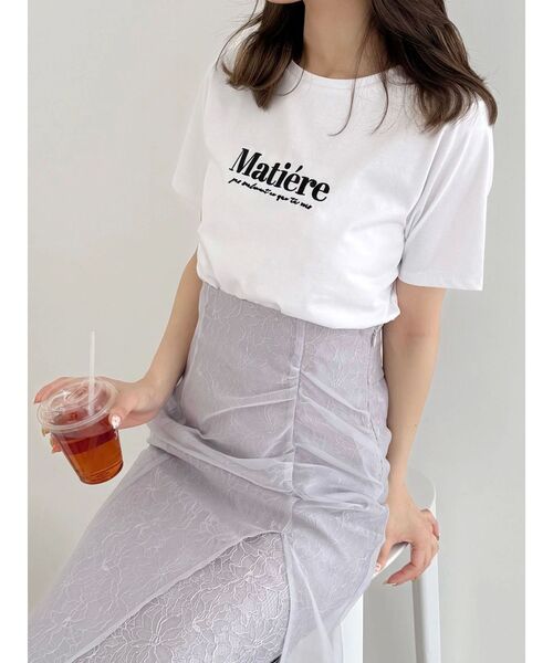 MERCURYDUO（マーキュリーデュオ）の「シアーレイヤードマーメイドスカート（スカート・レディース・アイボリー/ラベンダー・MEDIUM/SMALL）」の4枚目の写真