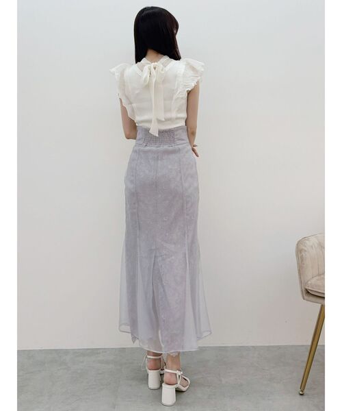 MERCURYDUO（マーキュリーデュオ）の「シアーレイヤードマーメイドスカート（スカート・レディース・アイボリー/ラベンダー・MEDIUM/SMALL）」の15枚目の写真