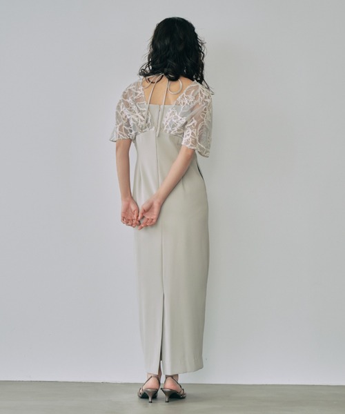 ANDRESD(アンドレスド)の「【2WAY】ドロップショルダーコードレースドレス / drop shoulder cord lace dress(ドレス・レディース・チャコール/ミント/ブラック・L/S/M)」の12枚目の写真