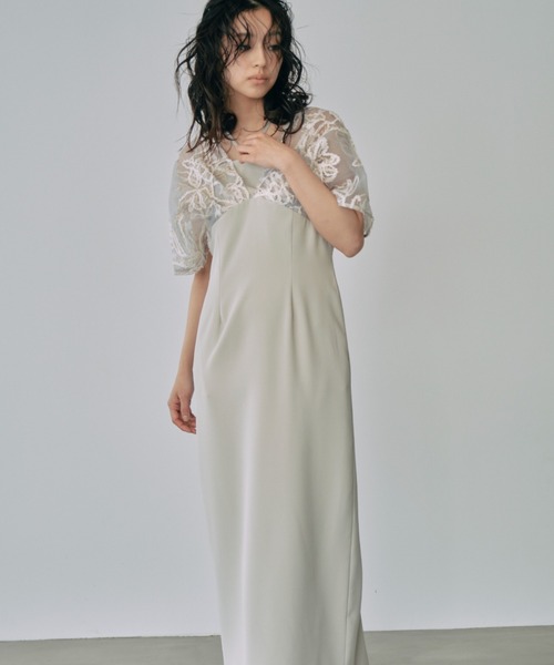 【新品・未使用タグ付き】ANDRESD ドレス　アンドレスド セール】lettering lace dress / レタリングレースドレス