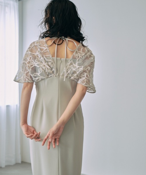 ANDRESD(アンドレスド)の「【2WAY】ドロップショルダーコードレースドレス / drop shoulder cord lace dress(ドレス・レディース・チャコール/ミント/ブラック・L/S/M)」の5枚目の写真
