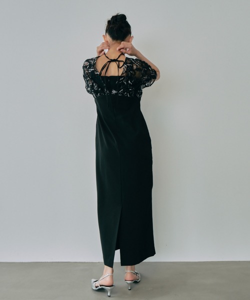 ANDRESD(アンドレスド)の「【2WAY】ドロップショルダーコードレースドレス / drop shoulder cord lace dress(ドレス・レディース・チャコール/ミント/ブラック・L/S/M)」の22枚目の写真