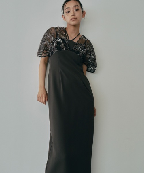 2WAY】ドロップショルダーコードレースドレス / drop shoulder cord