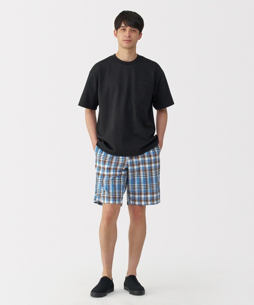 45R ダークマドラスのイージースラックスショートパンツWOMAN 紳士 マドラスチェックイージーショートパンツ（その他パンツ