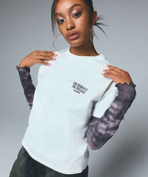 x-girl OSAKA LIMITED FACE T Mサイズ ホワイト X-girl - FACE L/S TEE / ホワイト | Tempt