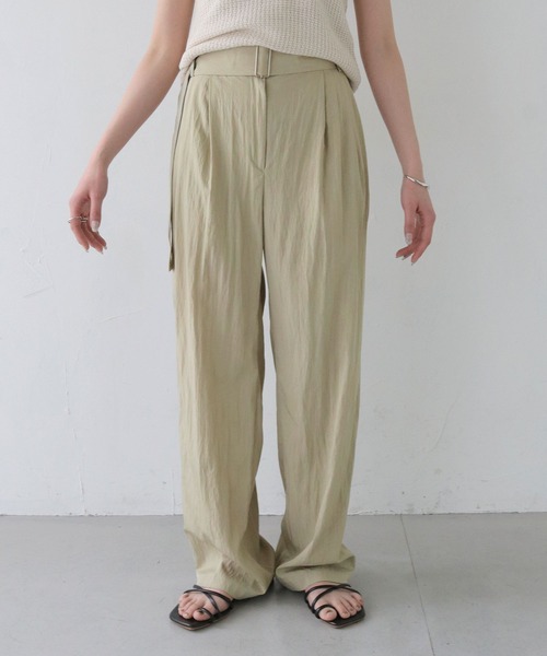 CLEIO（クレイオ）の「【CLEIO】ワッシャー加工スラックスパンツ WASHER-TREATED SLACKS PANTS/736-13665（スラックス・レディース・ブラック/ベージュ・SMALL/MEDIUM/LARGE）」の7枚目の写真