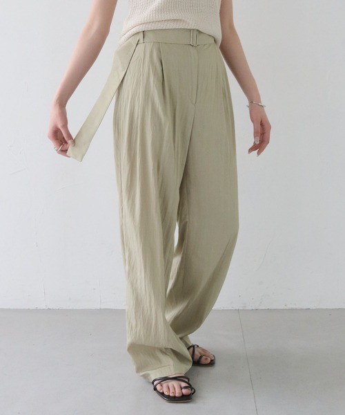 CLEIO（クレイオ）の「【CLEIO】ワッシャー加工スラックスパンツ WASHER-TREATED SLACKS PANTS/736-13665（スラックス・レディース・ブラック/ベージュ・SMALL/MEDIUM/LARGE）」の8枚目の写真