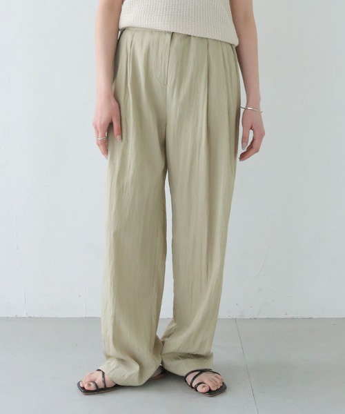 CLEIO（クレイオ）の「【CLEIO】ワッシャー加工スラックスパンツ WASHER-TREATED SLACKS PANTS/736-13665（スラックス・レディース・ブラック/ベージュ・SMALL/MEDIUM/LARGE）」の11枚目の写真