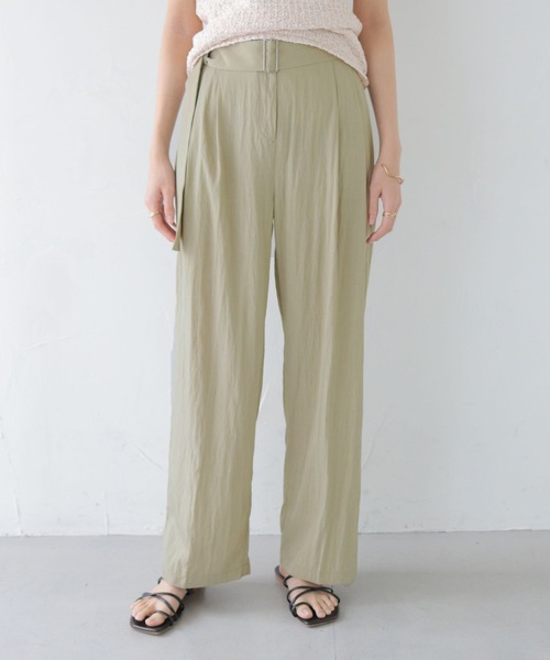 CLEIO（クレイオ）の「【CLEIO】ワッシャー加工スラックスパンツ WASHER-TREATED SLACKS PANTS/736-13665（スラックス・レディース・ブラック/ベージュ・SMALL/MEDIUM/LARGE）」の16枚目の写真