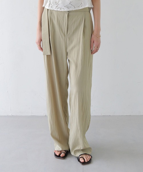 CLEIO（クレイオ）の「【CLEIO】ワッシャー加工スラックスパンツ WASHER-TREATED SLACKS PANTS/736-13665（スラックス・レディース・ブラック/ベージュ・SMALL/MEDIUM/LARGE）」の20枚目の写真