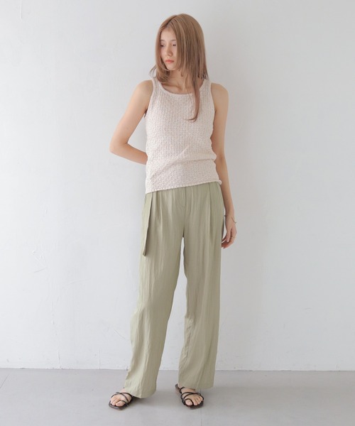 CLEIO（クレイオ）の「【CLEIO】ワッシャー加工スラックスパンツ WASHER-TREATED SLACKS PANTS/736-13665（スラックス・レディース・ブラック/ベージュ・SMALL/MEDIUM/LARGE）」の19枚目の写真