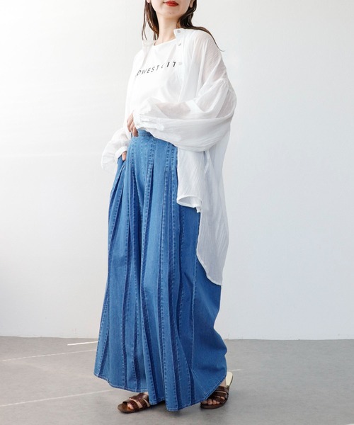 Cepica(セピカ)の「テンセルデニムタックワイドパンツ(デニムパンツ・レディース・ブルー・フリー)」の13枚目の写真