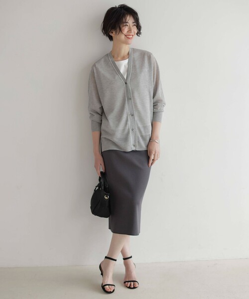 J.PRESS Ladies(J.プレス レディス)の「【洗える】リブ ナロー スカート(スカート・レディース・グレー系/ブラック系・XS)」の5枚目の写真