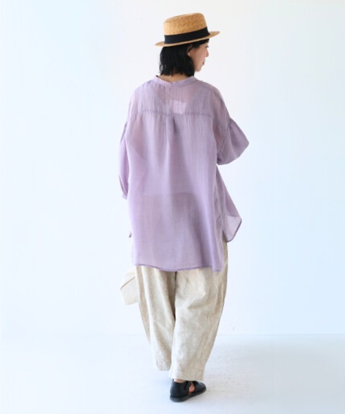 sanpo kuschel（サンポクシェル）の「ナチュラルで涼しい服（シャツ/ブラウス・レディース・ラベンダー・FREE）」の3枚目の写真