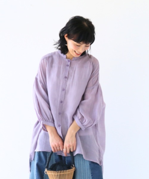 sanpo kuschel（サンポクシェル）の「ナチュラルで涼しい服（シャツ/ブラウス・レディース・ラベンダー・FREE）」の4枚目の写真