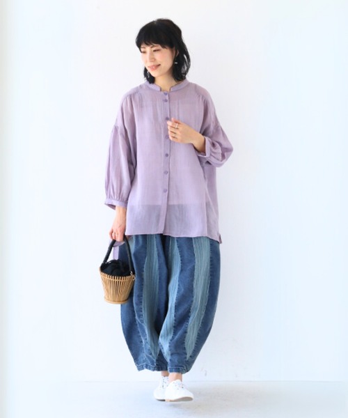 sanpo kuschel（サンポクシェル）の「ナチュラルで涼しい服（シャツ/ブラウス・レディース・ラベンダー・FREE）」の6枚目の写真