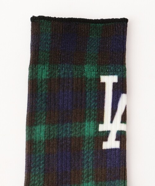 MLB（メジャーリーグベースボール）の「MLB/メジャーリーグベースボール MLB CHECK SOCKS（ソックス/靴下・メンズ・ブラック/その他9・ONE SIZE）」の4枚目の写真