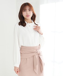 ASTORIA ODIER | 装飾ボタンとろみブラウス(シャツ/ブラウス)
