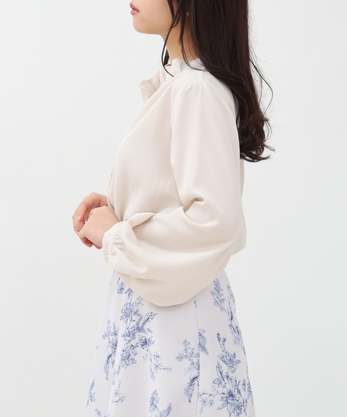 ASTORIA ODIER(アストリアオディール)の「装飾ボタンとろみブラウス(シャツ/ブラウス・レディース・ピンクベージュ/グレイッシュブルー/ミント/ホワイト・MEDIUM)」の10枚目の写真