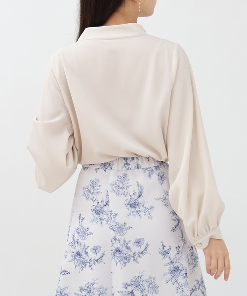 ASTORIA ODIER(アストリアオディール)の「装飾ボタンとろみブラウス(シャツ/ブラウス・レディース・ピンクベージュ/グレイッシュブルー/ミント/ホワイト・MEDIUM)」の11枚目の写真