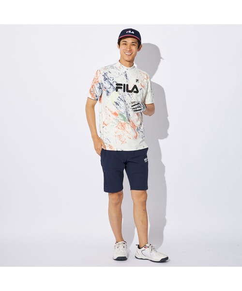 FILA GOLF(フィラゴルフ )の「FILA GOLF/フィラ ゴルフ ゴルフウェア 接触冷感 UVカット 吸汗速乾 ストレッチ 軽量 ハイネック 半袖 シャツ(Tシャツ/カットソー・メンズ・その他/ネイビー/カーキ・LL/M/L)」の7枚目の写真