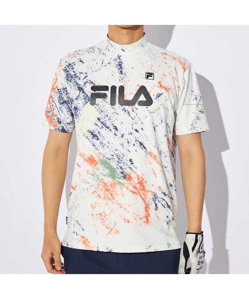 FILA GOLF(フィラゴルフ )の「FILA GOLF/フィラ ゴルフ ゴルフウェア 接触冷感 UVカット 吸汗速乾 ストレッチ 軽量 ハイネック 半袖 シャツ(Tシャツ/カットソー・メンズ・その他/ネイビー/カーキ・LL/M/L)」の8枚目の写真