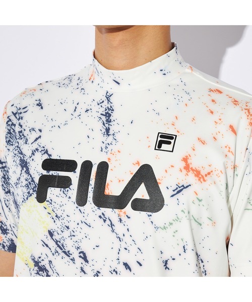 FILA GOLF(フィラゴルフ )の「FILA GOLF/フィラ ゴルフ ゴルフウェア 接触冷感 UVカット 吸汗速乾 ストレッチ 軽量 ハイネック 半袖 シャツ(Tシャツ/カットソー・メンズ・その他/ネイビー/カーキ・LL/M/L)」の11枚目の写真