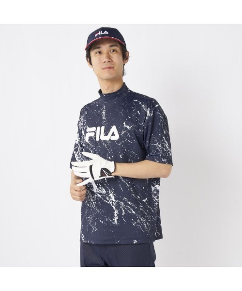 FILA GOLF(フィラゴルフ )の「FILA GOLF/フィラ ゴルフ ゴルフウェア 接触冷感 UVカット 吸汗速乾 ストレッチ 軽量 ハイネック 半袖 シャツ(Tシャツ/カットソー・メンズ・その他/ネイビー/カーキ・LL/M/L)」の18枚目の写真