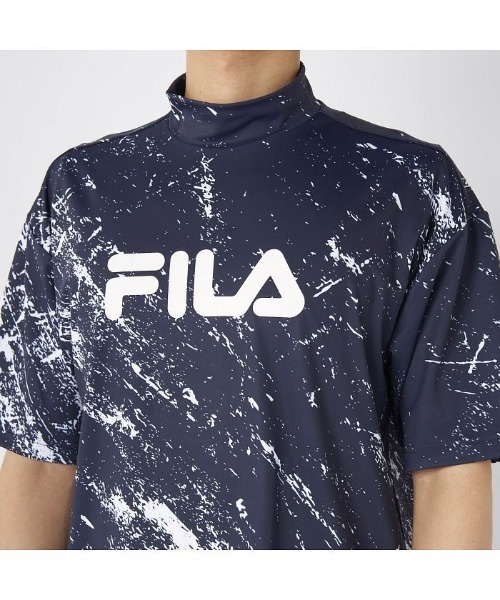 FILA GOLF(フィラゴルフ )の「FILA GOLF/フィラ ゴルフ ゴルフウェア 接触冷感 UVカット 吸汗速乾 ストレッチ 軽量 ハイネック 半袖 シャツ(Tシャツ/カットソー・メンズ・その他/ネイビー/カーキ・LL/M/L)」の22枚目の写真