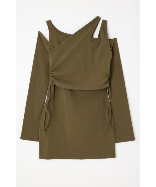 LAGUA GEM（ラグアジェム）の「2PIECE CUT ミニワンピース（ワンピース・レディース・ブラック/カーキ/杢グレー・SMALL/MEDIUM）」の16枚目の写真