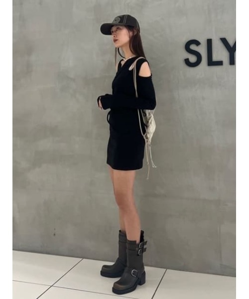 【関税込み】MSGM ブラック ラッフル ミニワンピース セール】2PIECE CUT ミニワンピース(ワンピース)|LAGUA GEM