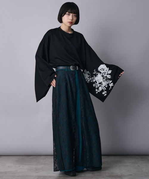 Ellno Loset(エルノロゼット)の「和スリーブフラワープリントロンT(Tシャツ/カットソー・メンズ・ブラック/オフホワイト・SMALL/MEDIUM/LARGE)」の16枚目の写真